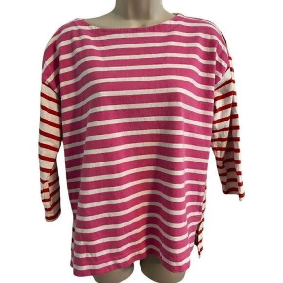 J.Crew Tops - J. Crew Cotton Striped Round Neck Top. Size Medium